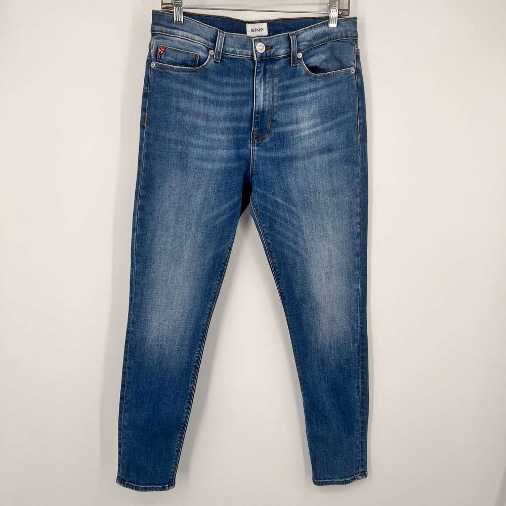 Hudson Blair High Rise Super Skinny Jeans Blue Medium Wash Denim Size 30